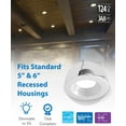 thumbnail image 4 of NICOR DLR Series 5 in. to 6 in. White Selectable CCT Integrated LED Recessed Retrofit Downlight Trim, Remodel, Dimmable, 4 of 6