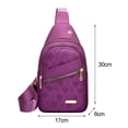 thumbnail image 5 of Tnobhg Chest Sling Bag with Earphone Hole Waterproof Oxford Cloth Adjustable Flower Embroidery Outdoor Travel Crossbody Single Shoulder Pouch, 5 of 7