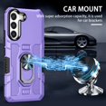thumbnail image 5 of Allytech for Samsung Galaxy A13 5G Case Heavy Duty Hybrid 360 Rotating Ring Stand Magnetic Kickstand Military Grade Anti-Fall Protection Shockproof Hard Phone Cover, Purple, 5 of 10