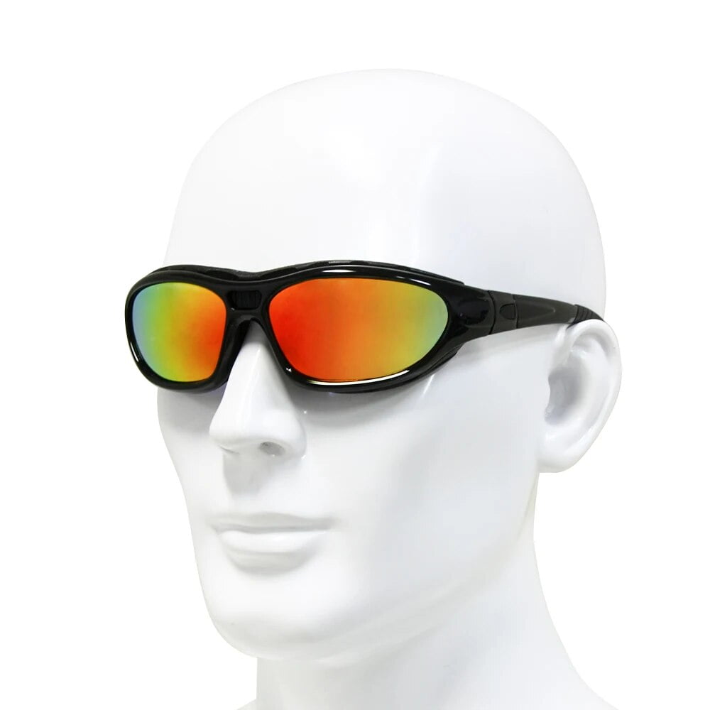 Motorcycle Goggles Multicolored Clear 2 Lens Set Day Night Helmet Sunglasses Interchangeable Temples Strap (Multicolor Clear)