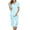 Blue, variant on MecTo Womens Pajama Sets Cotton Pj Set Short Sleeve Top with Capri Pants Sleepwear 2 Piece Lounge Set