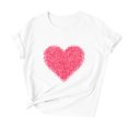 thumbnail image 2 of QIPOPIQ T-Shirt Graphique d'Extérieur pour Femmes, T-Shirt Imprimé Cœur, Hauts d'Entraînement, Liquidation, 2 of 6