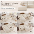 thumbnail image 4 of Muumblus 110" Oversized Modular Sectional Sofa with 2 Movable Ottoman, U Shaped Deep Seat Cloud Couch for Living Room, Beige Chenille, 4 of 10