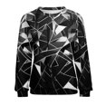 thumbnail image 7 of Geometric Lattice Women's Floral Printed Sweatshirt Long Sleeve Crewneck Casual Loose Vintage Graphic Pullover Tops, 7 of 7