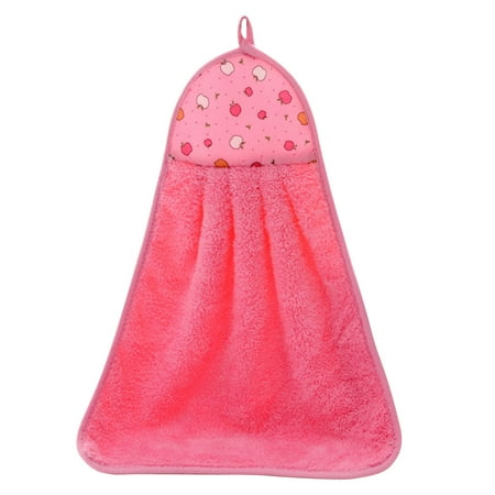 

Hand Towel Coral Velvet Dishcloth Hanging Washing Cloth Towel Bathroom Kitchen Accessory Pink