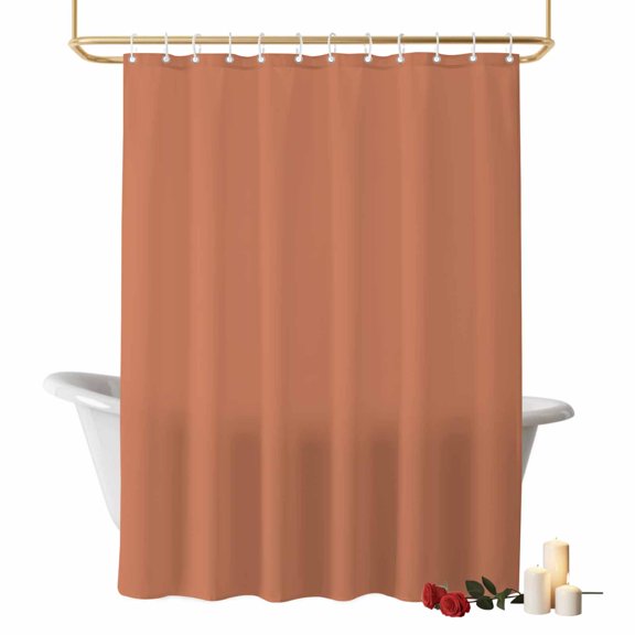 Orange Bathroom Shower Curtains with Hooks, Modern Solid Color Waterproof Fabric Washable Shower Curtain for Home Hotel Bathtub Decor 60x72 Inch