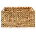 LouZub Set of 4 Water Hyacinth Pantry Baskets, 10" x 13" x 5", with