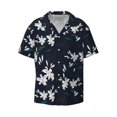 thumbnail image 6 of Kdxio Men's Hawaiian Shirt for Men Short Sleeve Shirt Lilies Flowers Summer Casual Holiday Beach Button Down T-Shirts, 6 of 7
