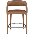 thumbnail image 3 of Meridian Furniture Sylvester Brown Vegan Leather Stool, 3 of 8
