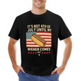 thumbnail image 7 of It's Not The 4th of July Until My Wiener Comes Out Zippy Men's Cotton Short Sleeve HD Print Tee for Casual T-Shirt Crew Neck Top Black S, 7 of 7
