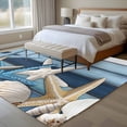 thumbnail image 4 of 5'x8' Area Rugs, Coastal Starfish Indoor Outdoor Area Rug for Living Room Bedroom, Blue Wooden Grain Seashells Country Washable Bathroom Rugs Kitchen Floor Carpet Mats Home Decor Aesthetic, 4 of 8