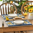 thumbnail image 5 of Sm:)e Lemon Summer Placemats Set of 4,Summer Holiday Tasty Fruit Healthy Fruit Vintage Watercolor Rustic Botanic Table Cover,12 x 18 Inch, 5 of 7