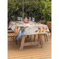 thumbnail image 2 of Outdoor Tablecloth with Umbrella Hole and Zipper, Gray Orange Pumpkin Fall Rectangle Table Cloth 54x80 Inch Waterproof Tablecloth, Thanksgiving Floral Leaves Retro Picnic Table Cover for Patio, 2 of 7