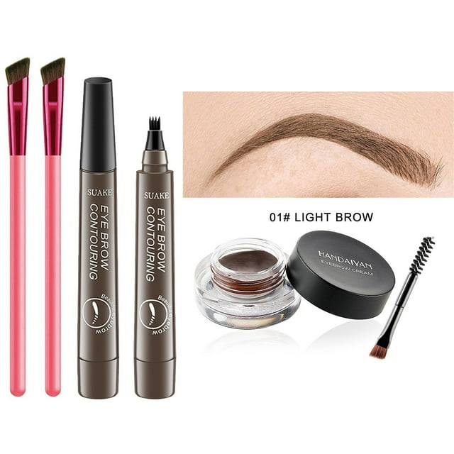 FSTDelivery 4d Laminated Eyebrow Home Grooming Kit, Eyebrow Brush Multifunction Simulated Eyebrow Hair Makeup Brush, 4d Hair Brow Brush, Eyebrow Grooming Kit, Makeup Set Christmas Gift for Women