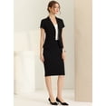 thumbnail image 3 of Conjunto de traje de 2 piezas Allegra K Falda lápiz Negro M, 3 of 6