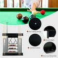 thumbnail image 4 of Pool Cue Rack, Wall Mounted Billiard Stick Holder, Made of Solid Pine Wood, Holds 8 Cues & Full Ball Set & 1 Ball Rack, Compact Billiards Accessories for Club, Bar (Black), 4 of 19