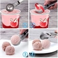 thumbnail image 3 of Juego de cucharas para helado, cuchara para helado portátil de acero inoxidable con gatillo y mango cómodo, cuchara para helado perfecta para helados de bricolaje, yogur congelado, frutas, galletas,, 3 of 5