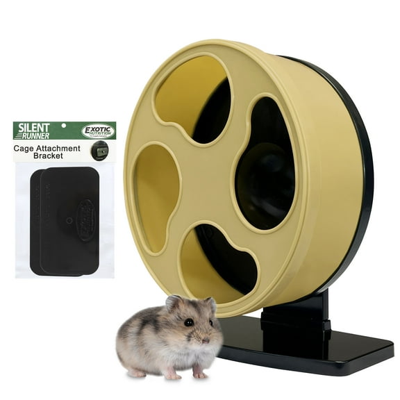 Exotic Nutrition Silent Runner 9" Wheel   Cage Attachment - Cream - Hamsters, Gerbil, Mice