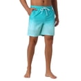 thumbnail image 4 of INSPIRAR CHIC Día del Padre Pantalones de baño para hombres con color degradado, cordón elástico en la cintura, forro de verano 30 Azul claro, 4 of 6