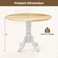 thumbnail image 3 of Costway 4-Person Dining Table Wooden Kitchen Table with Solid Rubber Wood Frame for Kitchen White&Natural, 3 of 10