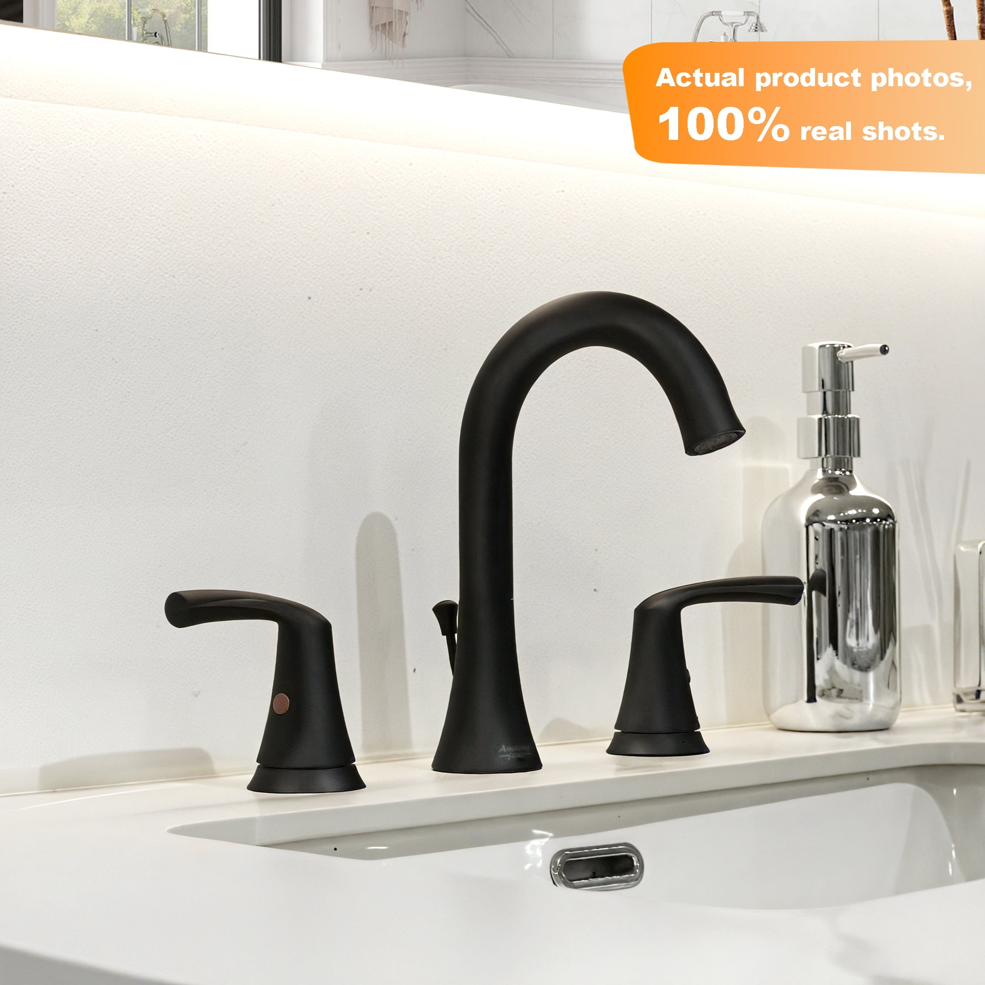 SUNRINX 8 Inch Widespread 2-Handle Bathroom Sink Faucet, Matte