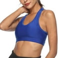 thumbnail image 3 of Summer Tops for Women Bra inside Top Crop Top Stretchable under Shirt Women Casual Summer Cute Shirts for Crop Tops Button Feeding Fitted Shirts Warm Ladies With Beautiful Backs Blue S, 3 of 5