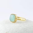 thumbnail image 5 of Anillo de calcedonia aqua, anillo de plata de piedras preciosas, anillo hecho a mano de plata 925, anillo de bisel en zig zag para mujeres, regalo para ella, anillo de piedra de nacimiento, 5 of 5