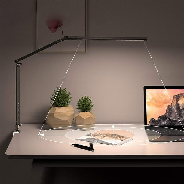Lampe de bureau LED avec pince / 3 modes couleurs longue / col de