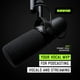 thumbnail image 5 of Micrófono Shure SM7B - Micrófono de estudio dinámico vocal para transmisión, podcast, grabación, juegos y transmisión, XLR, construcción robusta, parabrisas desmontable, sonido suave, voces cálidas, f, 5 of 5