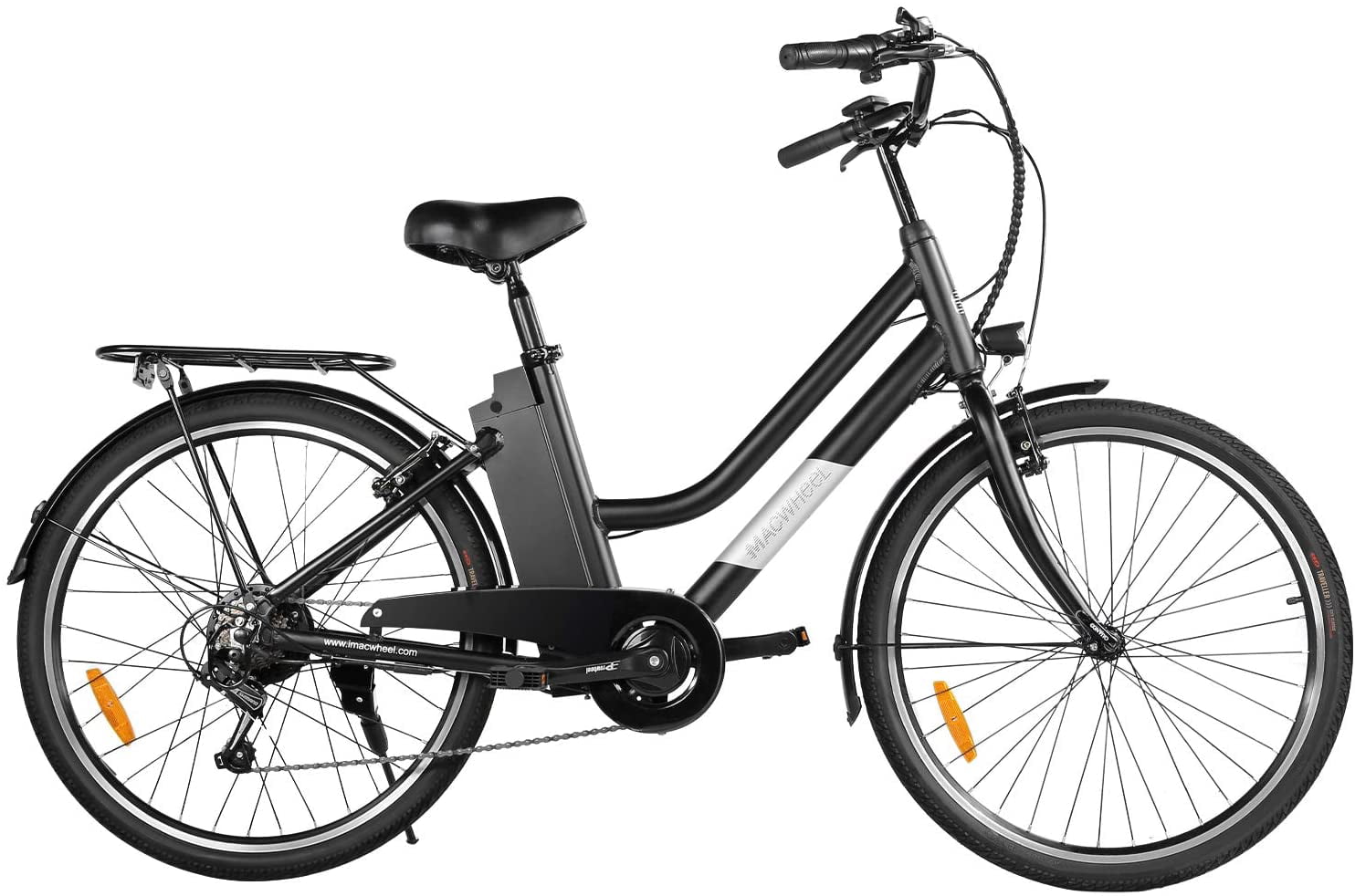 MACWHEEL 26" Electric Bike, Removable 36 V/10 Ah Lithium-ion Battery, 250 W Powerful Motor, Shimano 6-speed Gear Electric Commuter Bike with Throttle and Pedal Assist | LNE-26