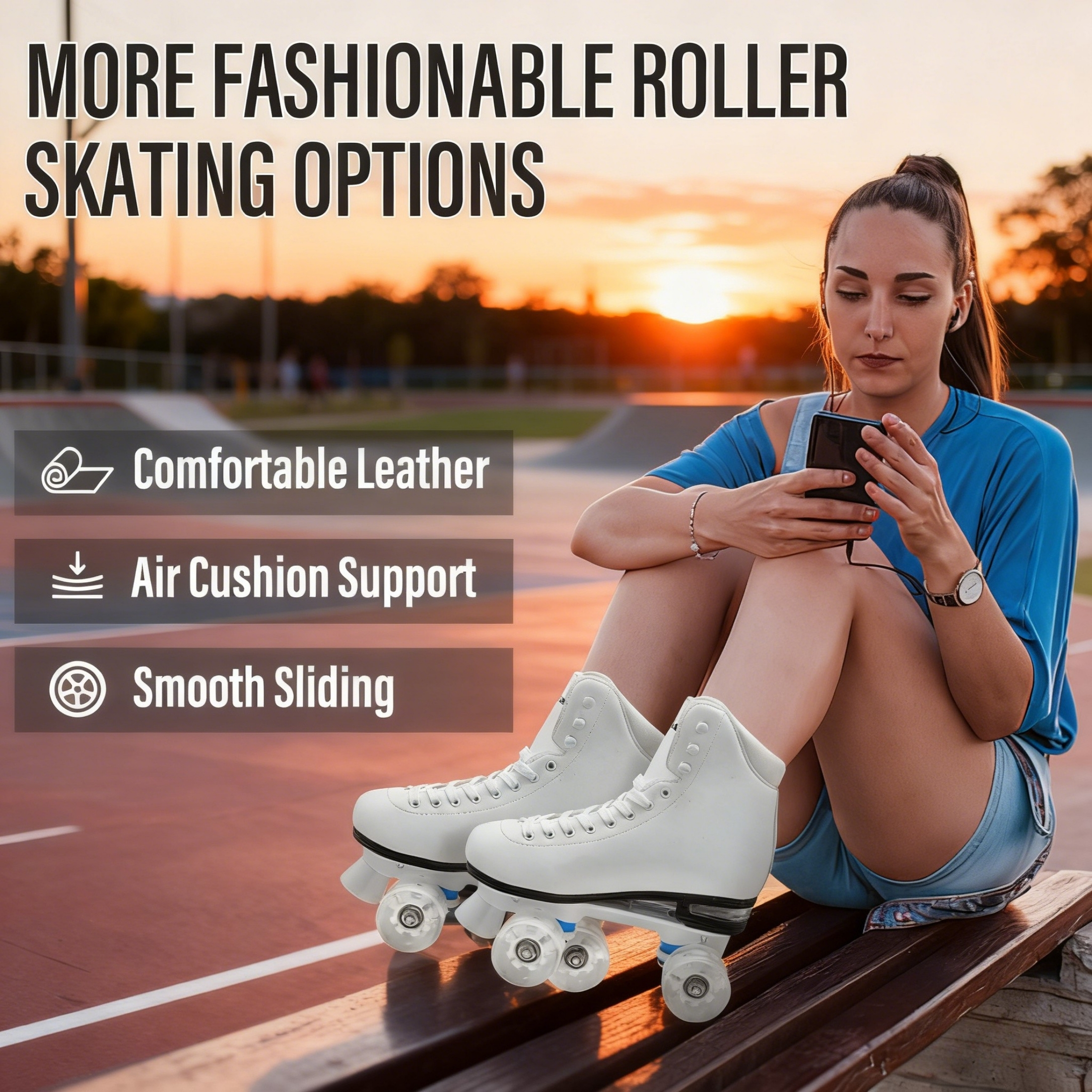 JZY Quad Roller Skates with Light-Up Wheels,High-Top Design for Women, Men & Teens