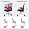 thumbnail image 4 of BestOffice Manager's Chair with Lumbar Support & Swivel, 250 lb. Capacity, Pink, 4 of 7