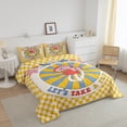 thumbnail image 2 of YST Cartoon Mushroom Bedding Set Queen for Kids Groovy Floral Comforter Set, Yellow Buffalo Plaid Duvet Insert Geometry Stripe Quilt Comforter, 60s 70s 80s 90s Party Bedding Comforters & Sets, 2 of 5