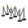 thumbnail image 1 of KFFKFF Stanchions and Velvet Ropes, 6 Pcs Crowd Control Barriers with 4 Black Velvet Ropes, Stainless Steel Stanchion Post Queue with Sand Injection Hollow Base, 1 of 9