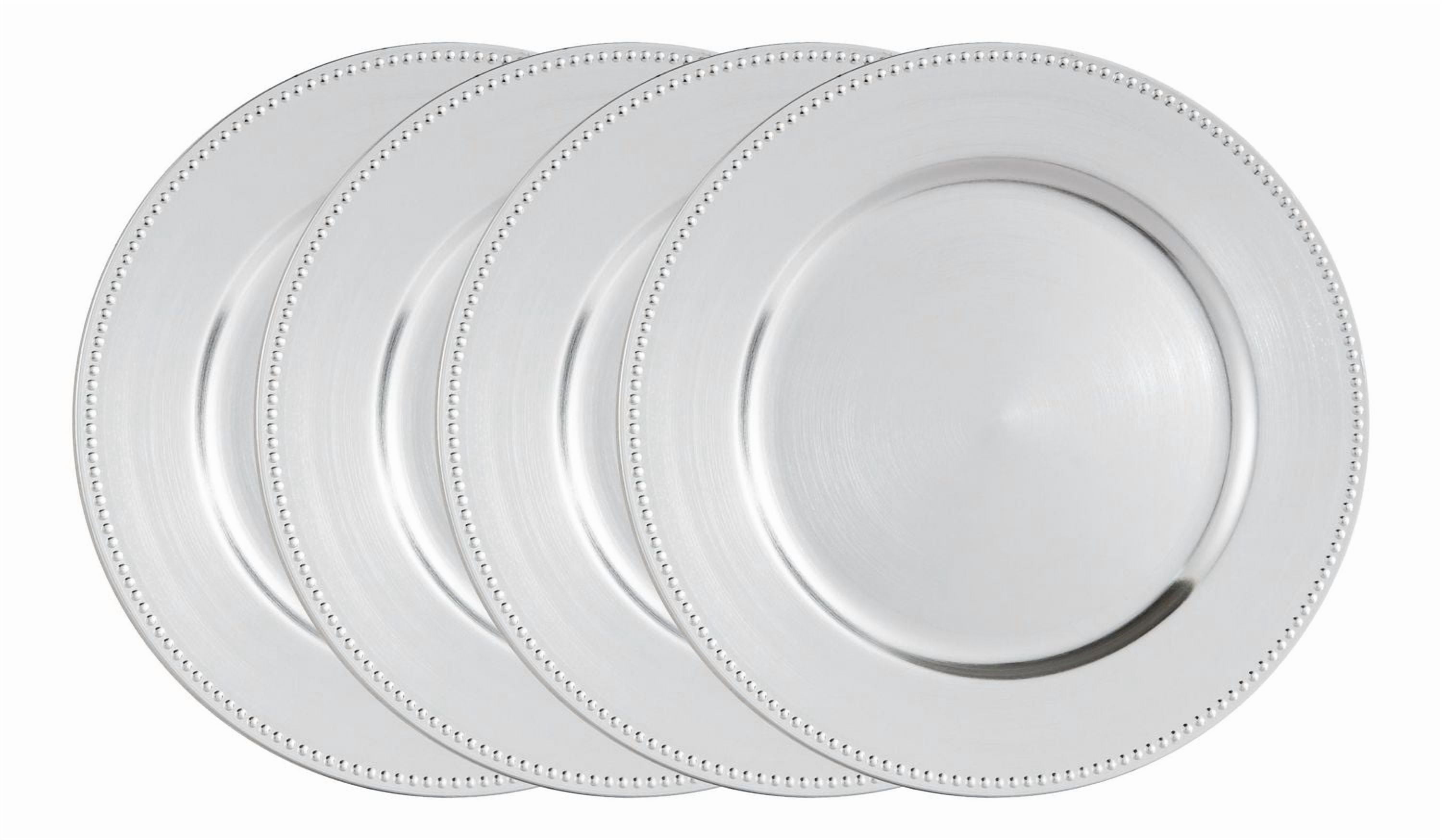 Assiette de présentation 33cm Holiday Time de couleur Argent - Pack de 4