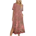 thumbnail image 2 of Ovzne Robes Grande Taille pour Femmes aux Formes Robe pour Femme Robe Unie Ample Décontractée Mode Robe à Manches Longues Robe à Col à Manches Longues pour Femmes Robe Maxi Grande Taille à Manches Longues Pr, 2 of 7