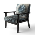 thumbnail image 3 of Designart "Elegant Blue and White Dahlia Blossoms II" Blue Dahlia Upholstered Accent Chair - Traditional Arm Chair For Bedroom, 3 of 5