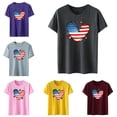thumbnail image 6 of Joernso Independence Day Heart Unisex T-shirt Anti-wrinkle Exquisite Edging Polyester Tee Top for Daily, 6 of 8