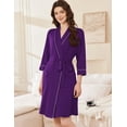 thumbnail image 2 of Ekouaer Women Robes Shawl Collar Bathrobe Short Kimono Robe Soft Knit Bathrobes Ladies Sleepwear with Pockets, 2 of 6