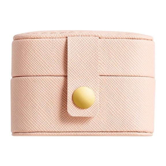[HeartGoods] Mini Travel Jewelry Case, PU Leather Portable Ring and Earring Organizer, Small Jewelry Storage