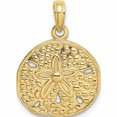 thumbnail image 1 of 10K Yellow Gold 2-D Cut-Out Sand Dollar Charm (15.5 X 16.9) Made In United States -Jewelry By Sweet Pea, 1 of 5
