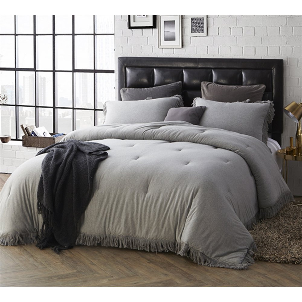 BYB Jersey Knit Oversized Comforter with Textured Edging TwinXL