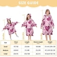 thumbnail image 3 of Wearable Blanket with Sleeves and Pocket Oversized Hooded Sweatshirt 3-14 YR Pink and Burgundy Hearts S, 3 of 7