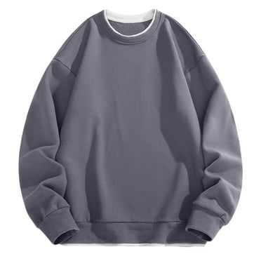 Admvng Mens Sweatshirt Casual Loose Solid Pullover Long Sleeves Sports Tops,Sizes M-4XL