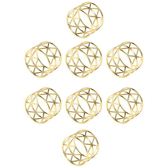 8 Pcs of Round Mesh Napkin Ring Holder, Table Set Suitable for Casual or formal Occasions and Wedding Parties