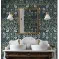 thumbnail image 5 of NextWall  Stenciled Floral Peel and Stick Wallpaper Navy & Sage, 5 of 10