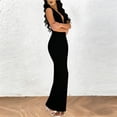 thumbnail image 4 of WXLWZYWL Women Sleeveless Deep V-Neck Backless Solid Color Bodycon Dress Summer Casual and Comfortable Long Dress, 4 of 5