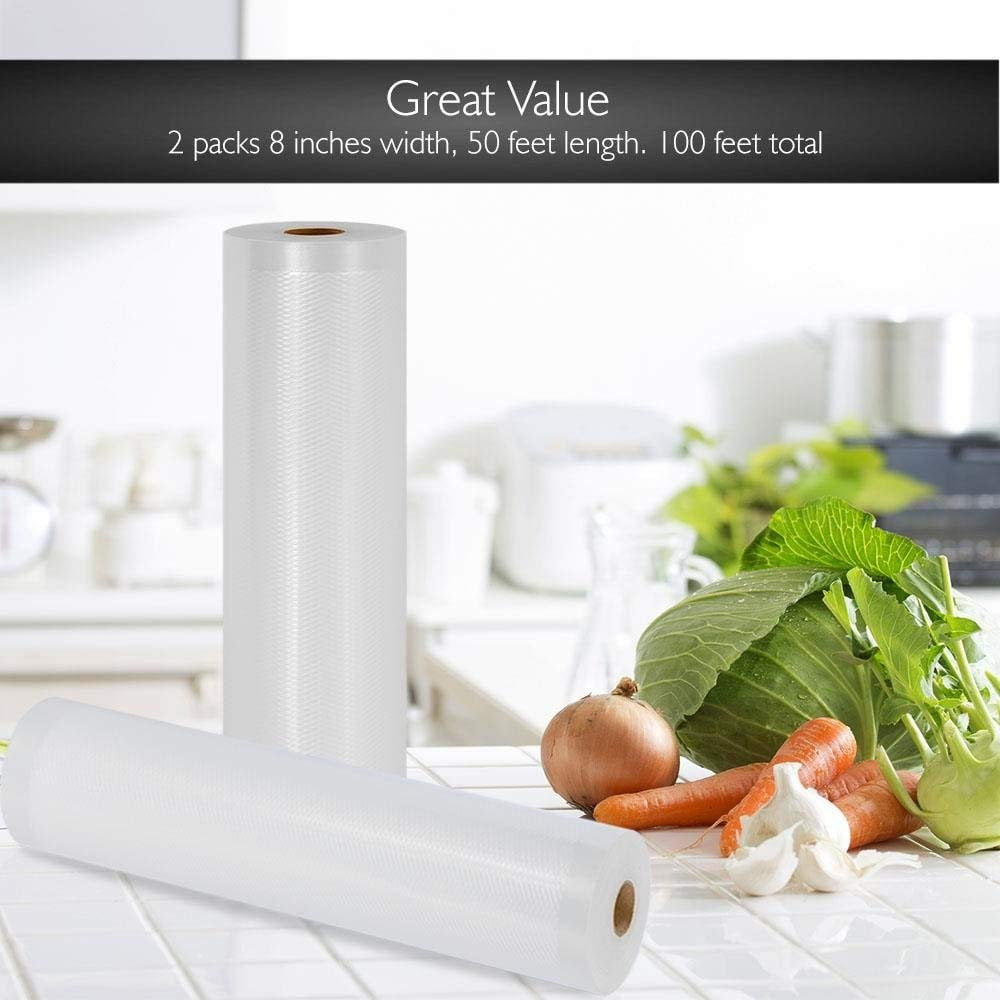 Nutrichef™ Universal 8-inch Vacuum Sealer Bags (100 Feet)