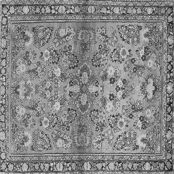 Ahgly Company Indoor Square Persian Gray Traditional Area Rugs, 6' Square