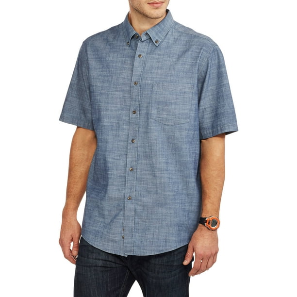 Big Men's Short Sleeve Textured Woven Shirt - Walmart.com